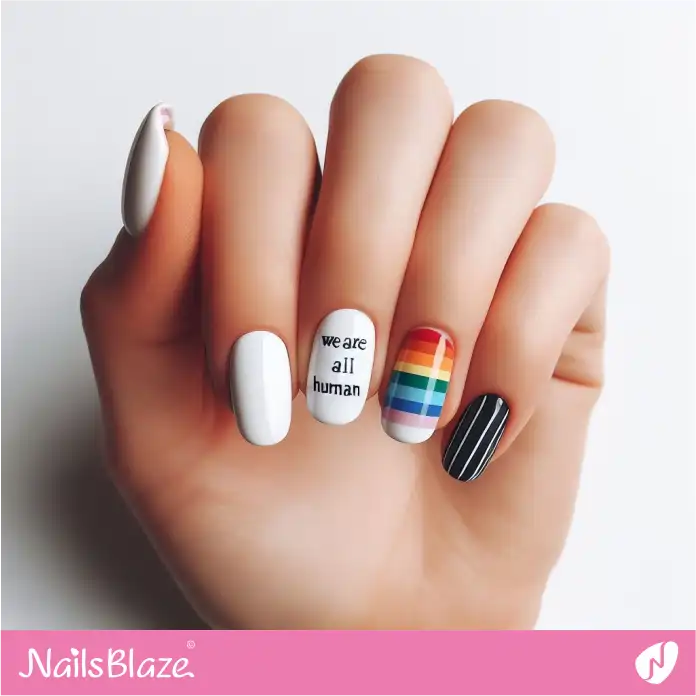 We Are All Human Nail Design | Pride | LGBTQIA2S+ Nails - NB2086